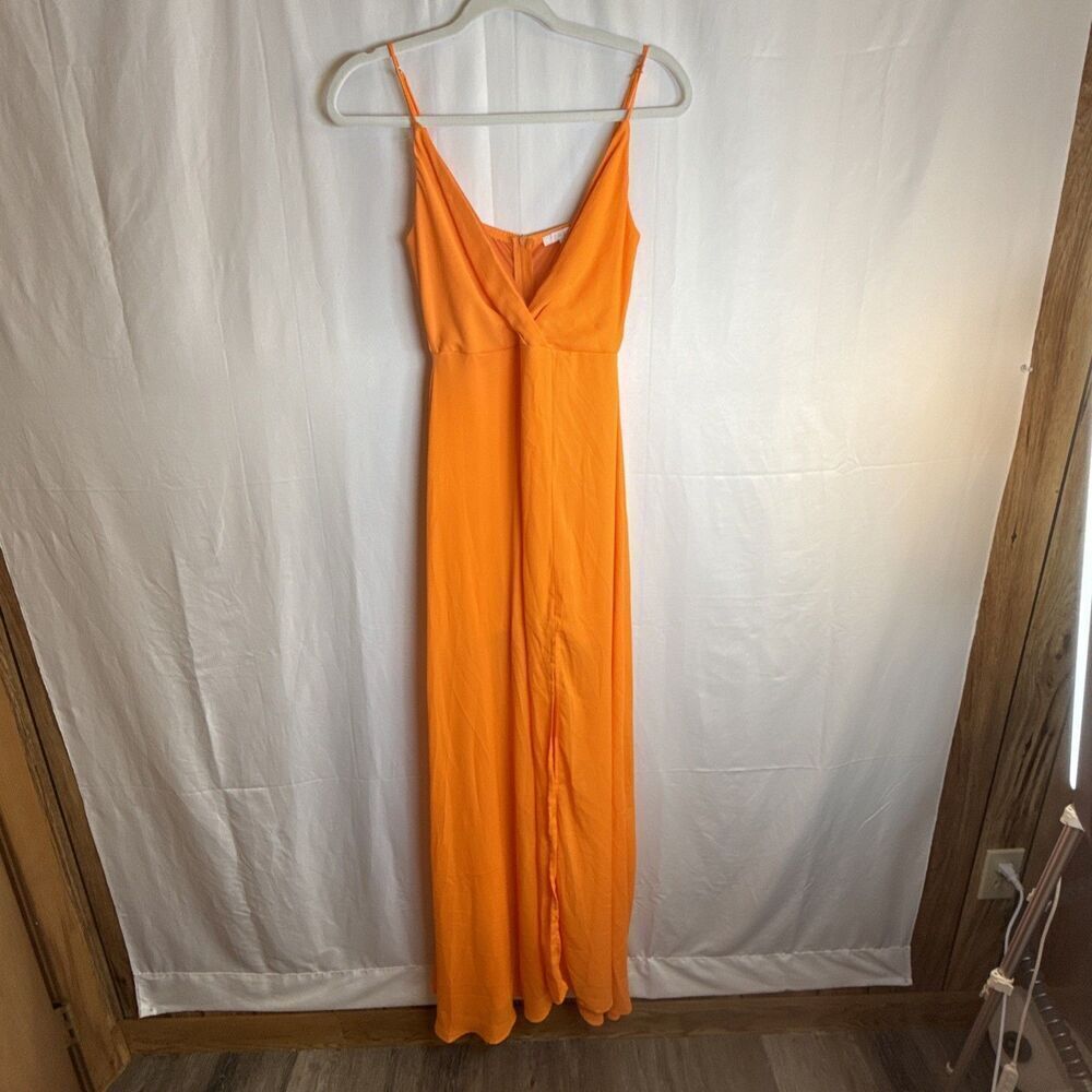 Iris Dress Orange Slip Long Dress Size Small Preowned